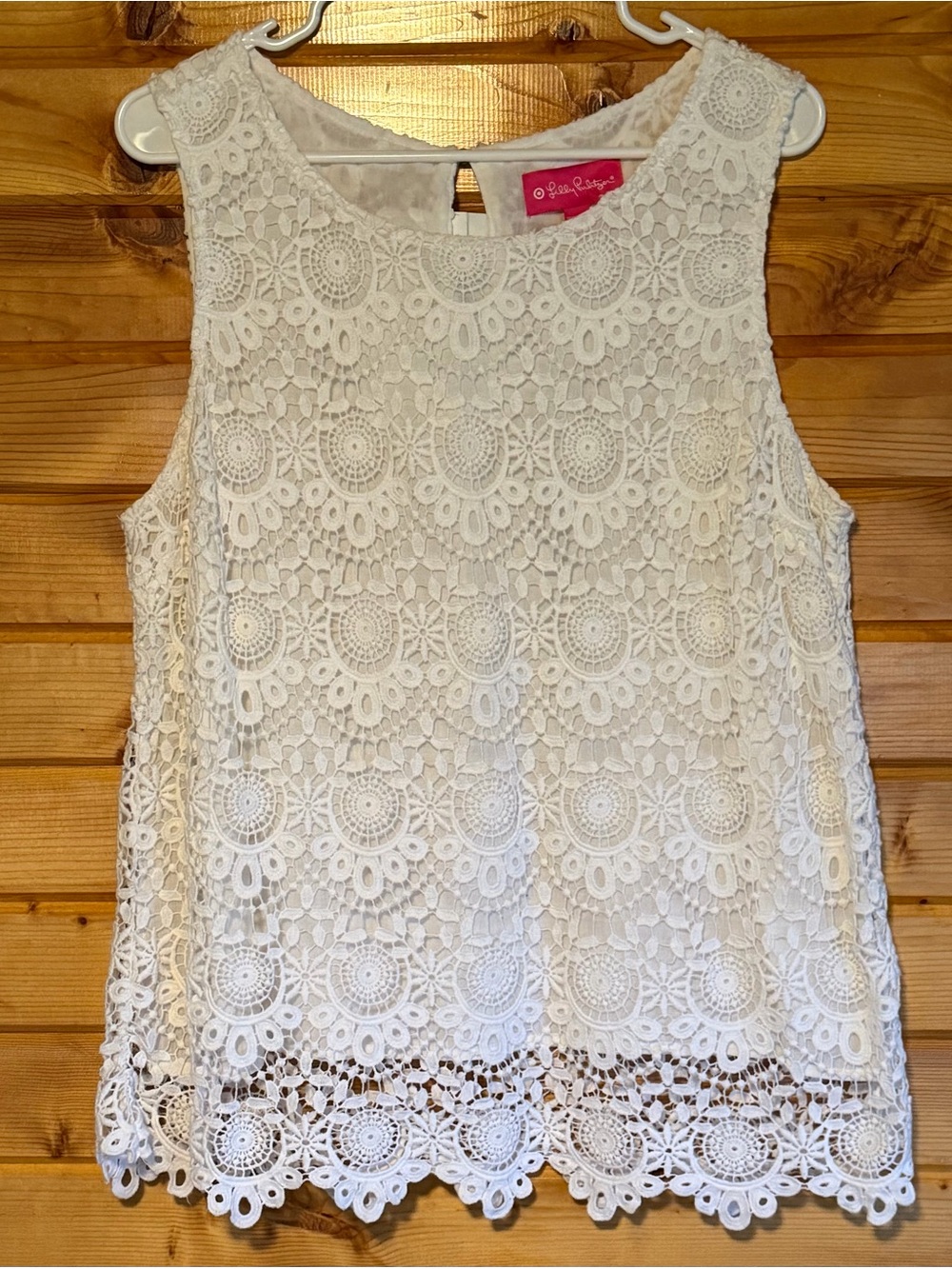Lilly Pulitzer White Crochet Lace Sleeveless Top